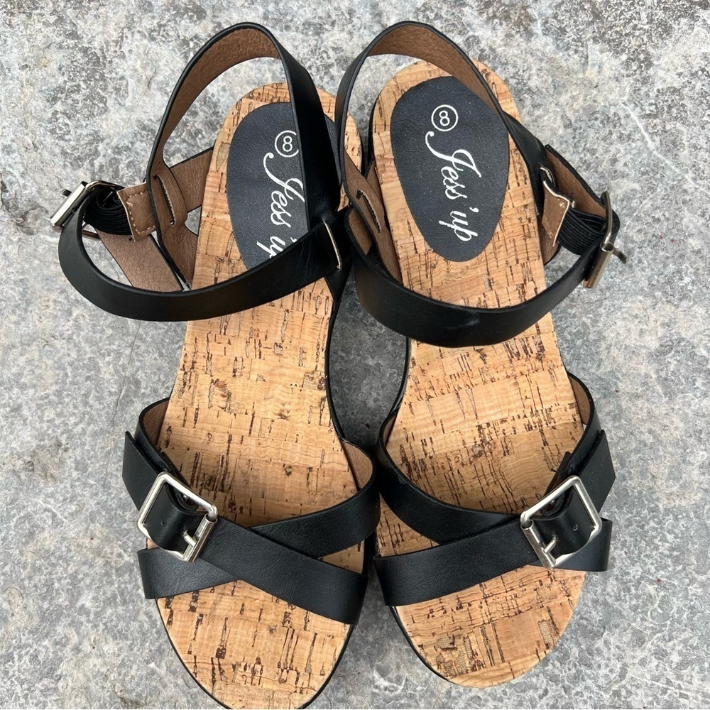 Jess 'Up Women's Size 8 Black Sandals | Never Worn | 2-Inch Heels - Picture 3 of 7